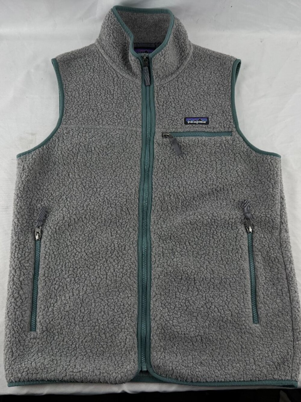 Patagonia Retro-X Fleece Vest Full Zip Gray Green Men's Size Large L